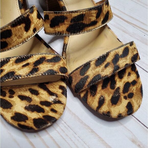 J CREW sandals three strap calf hair‎ block heel 10.5 - Picture 4 of 10